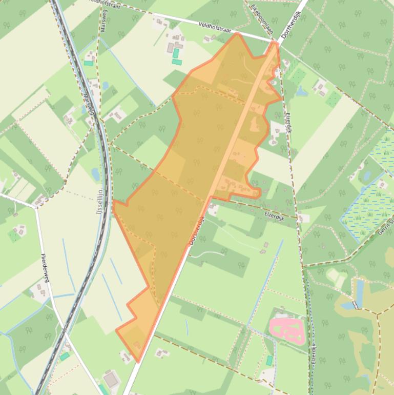 Kaart van postcodegebied 7215LC.