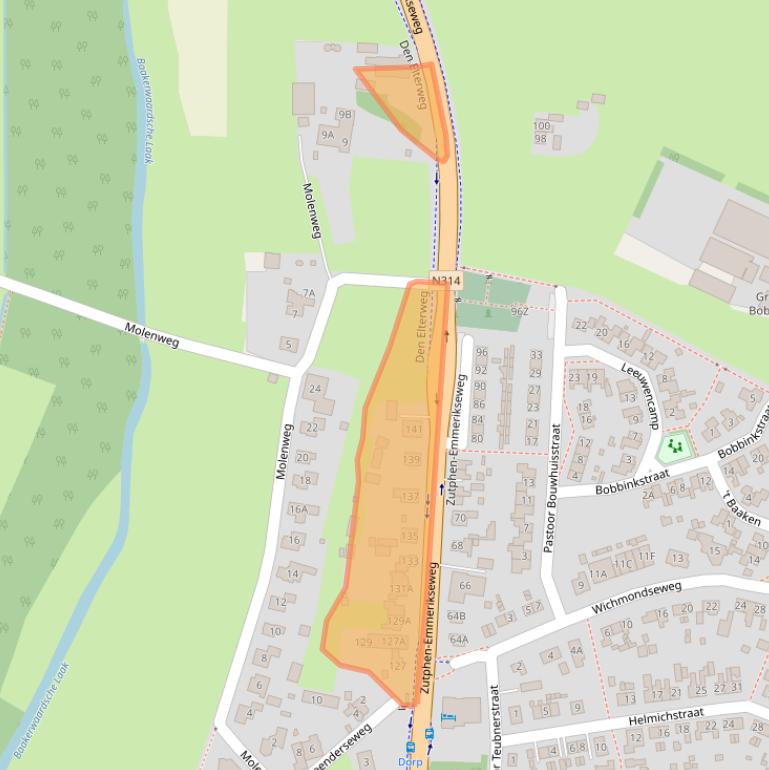 Kaart van postcodegebied 7223DC.