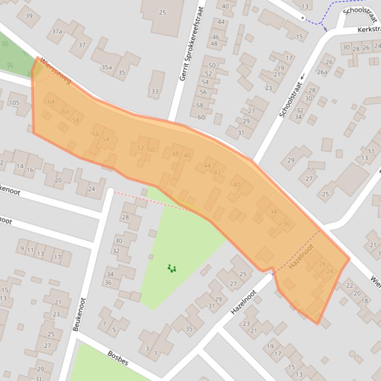 Kaart van postcodegebied 7261AC.