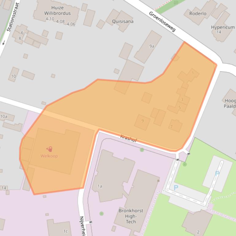 Kaart van postcodegebied 7261AL.