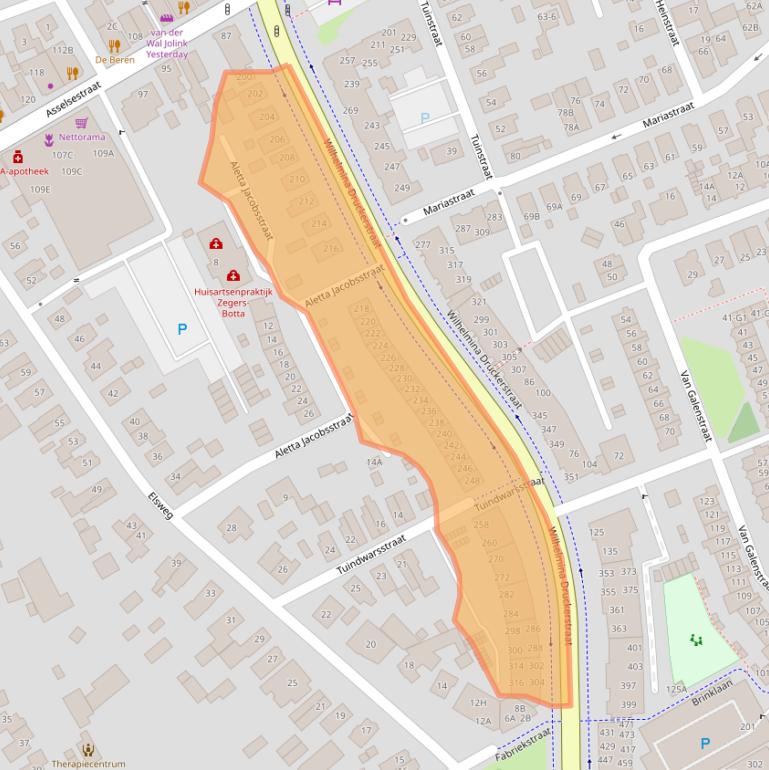Kaart van postcodegebied 7311TK.