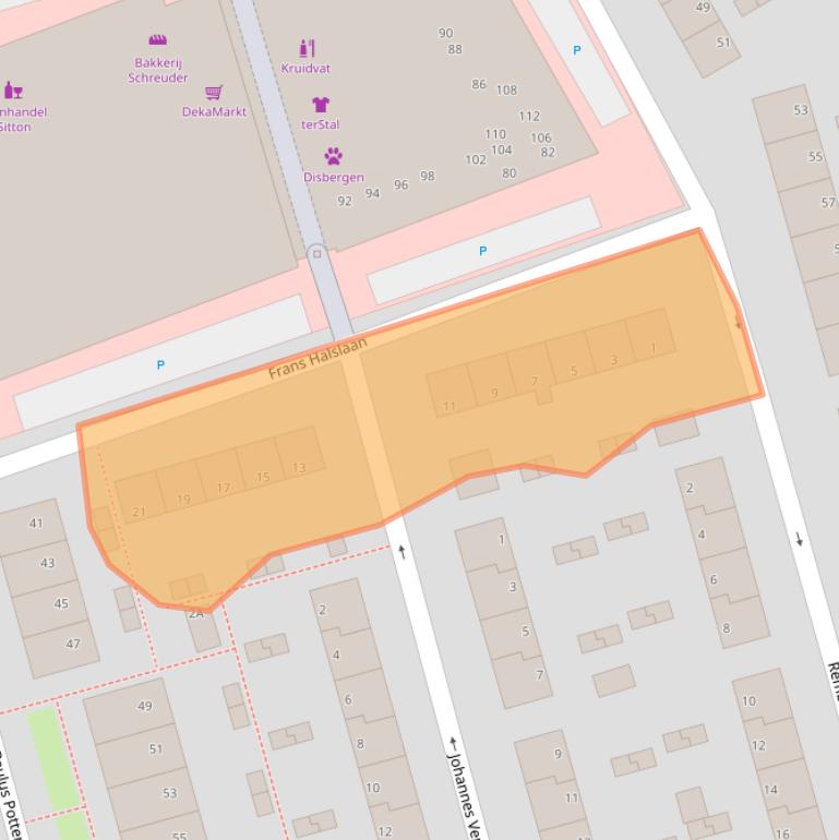 Kaart van postcodegebied 7312NV.