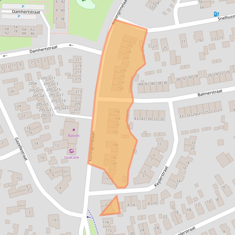 Kaart van postcodegebied 7315ED.