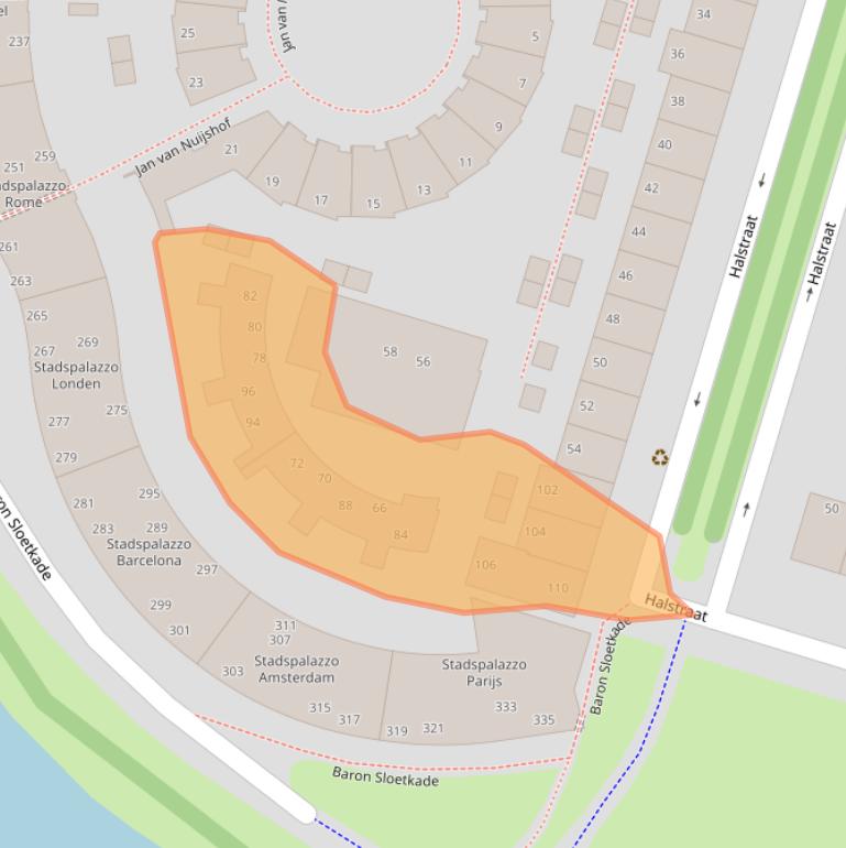 Kaart van postcodegebied 7321AZ.