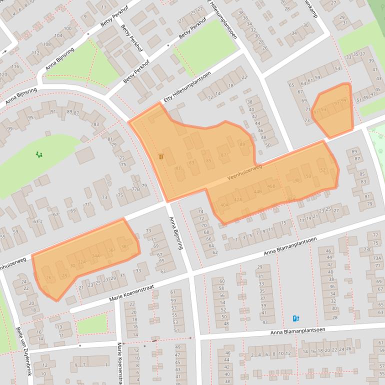 Kaart van postcodegebied 7321CX.