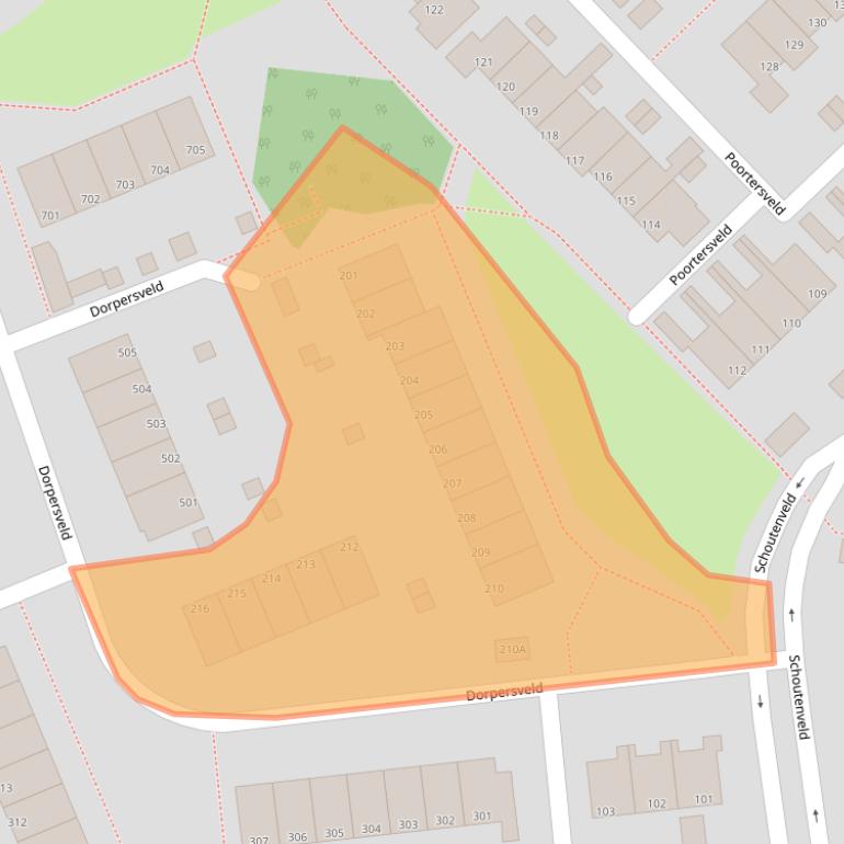 Kaart van postcodegebied 7327BD.
