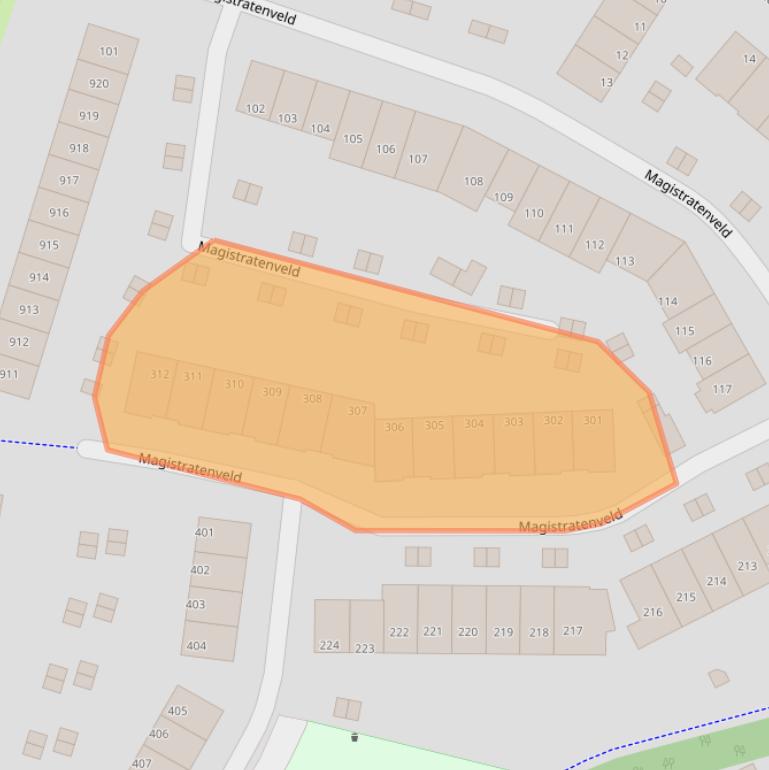 Kaart van postcodegebied 7327LG.