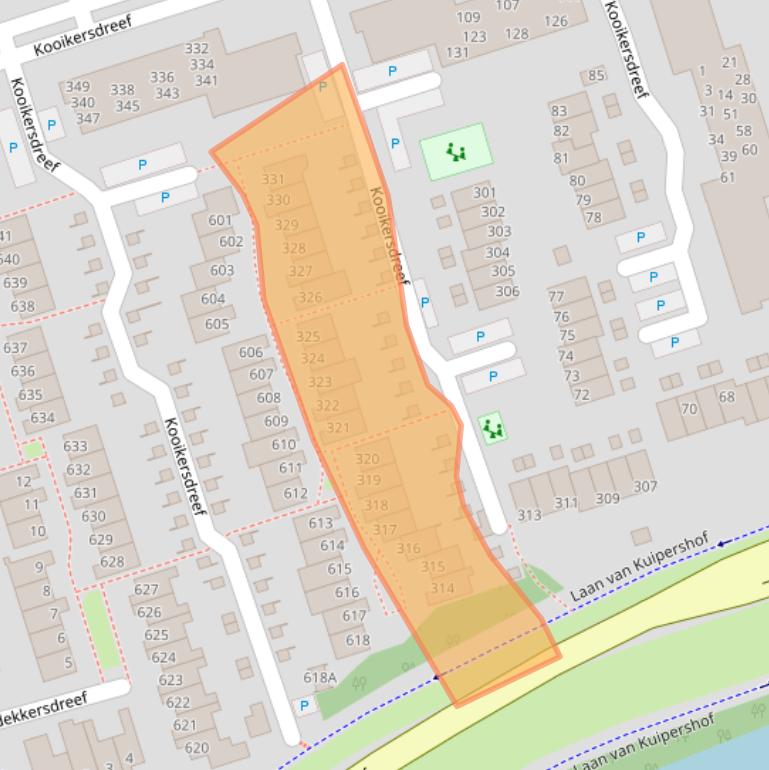 Kaart van postcodegebied 7328BJ.