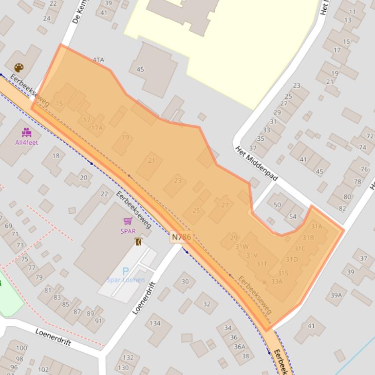 Kaart van postcodegebied 7371CB.