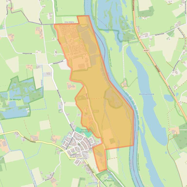 Kaart van postcodegebied 7396NC.