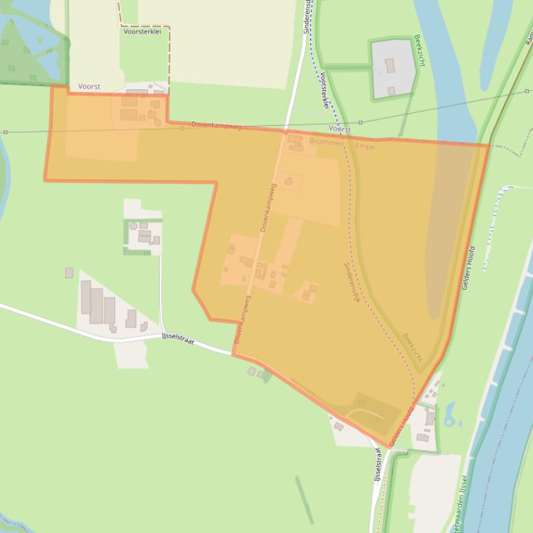 Kaart van postcodegebied 7399RB.