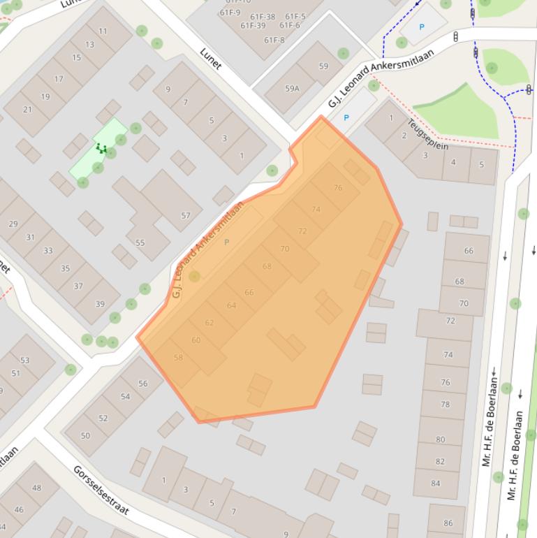 Kaart van postcodegebied 7411AW.