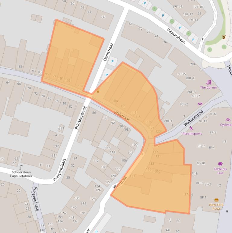 Kaart van postcodegebied 7411GL.