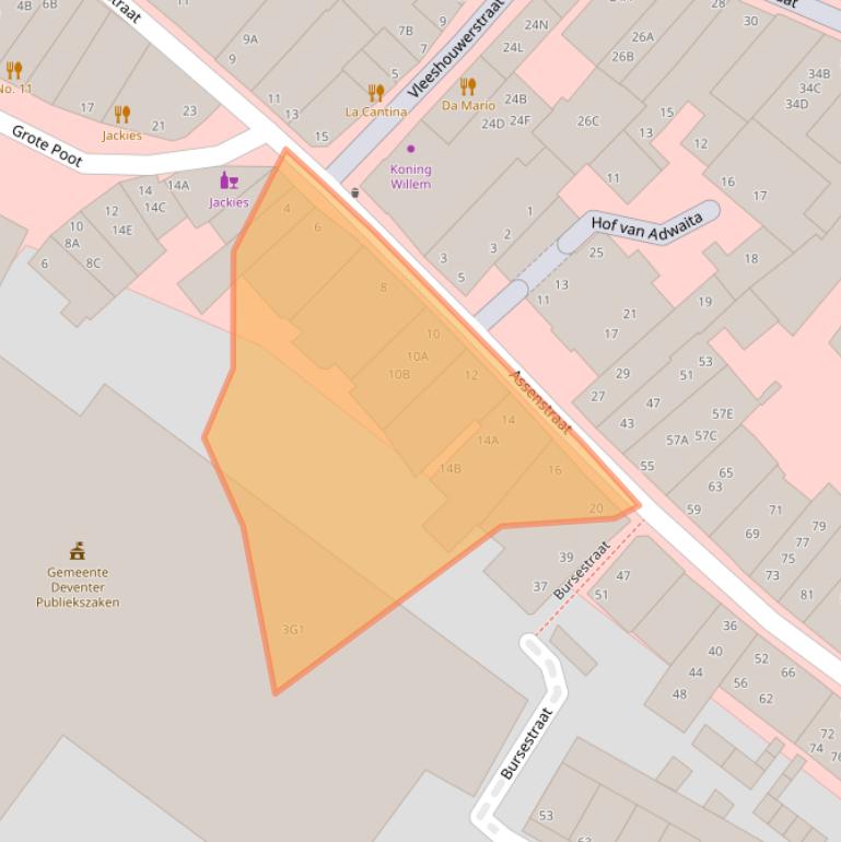 Kaart van postcodegebied 7411JT.