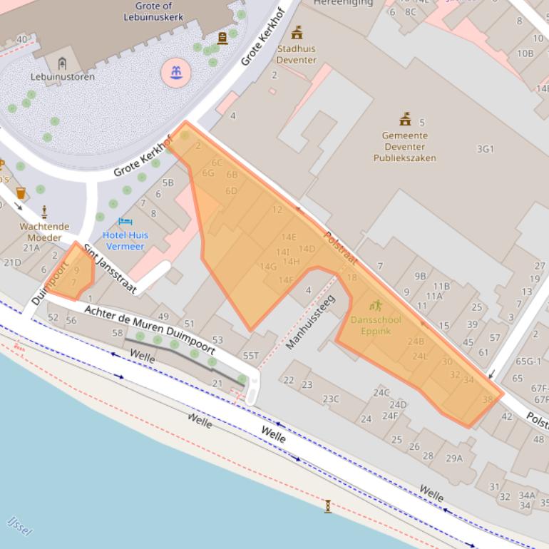 Kaart van postcodegebied 7411KB.