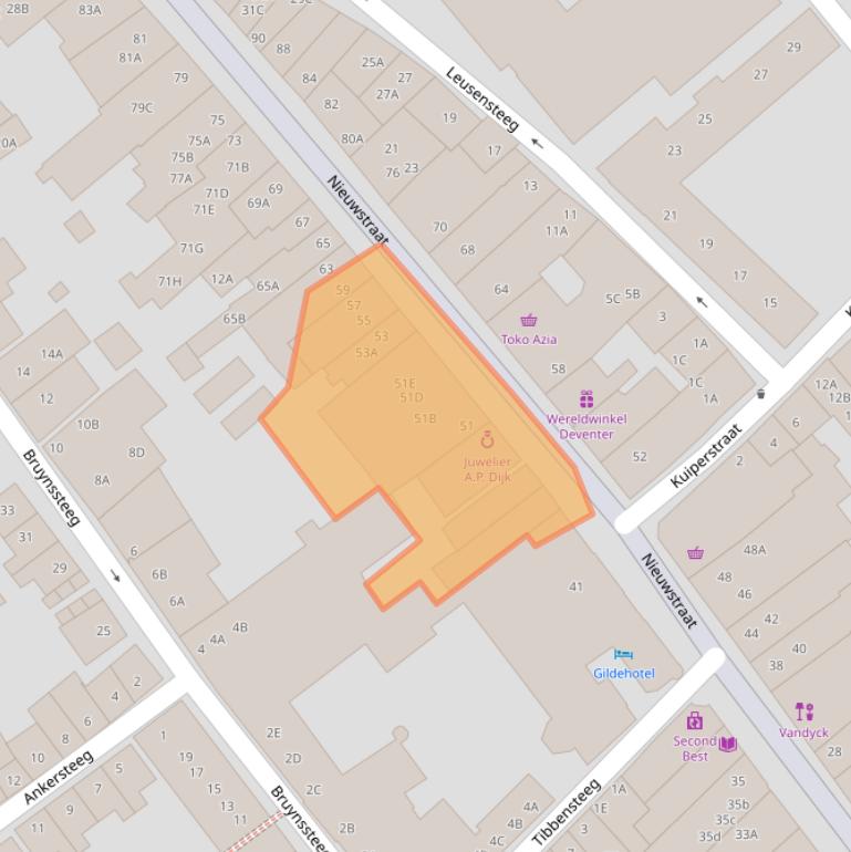 Kaart van postcodegebied 7411LH.