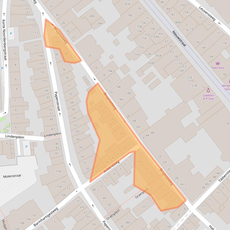 Kaart van postcodegebied 7411LS.