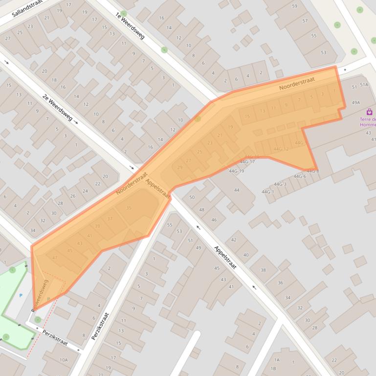 Kaart van postcodegebied 7412VW.
