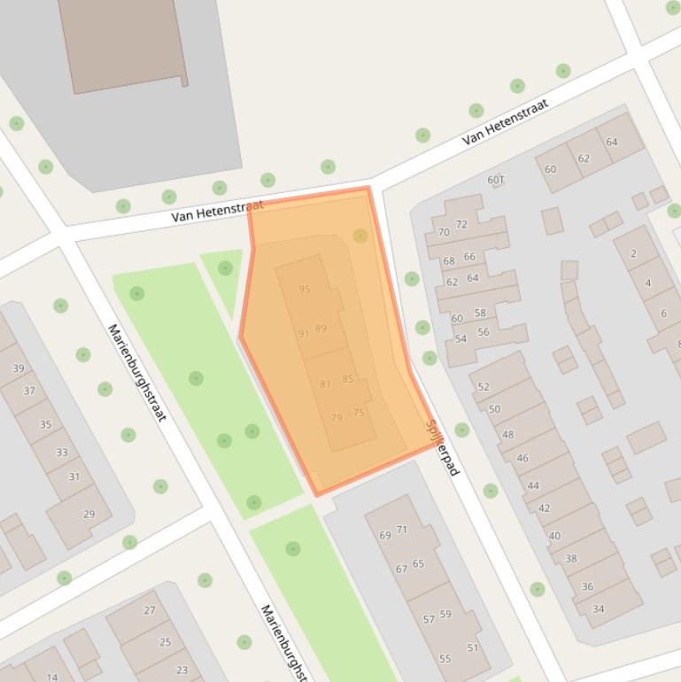 Kaart van postcodegebied 7415AT.