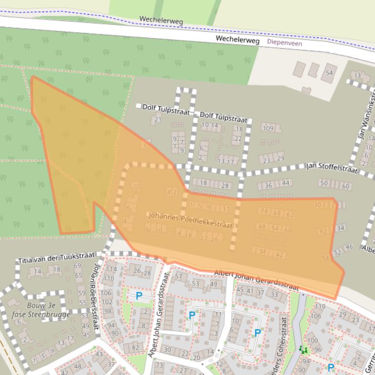 Kaart van postcodegebied 7415NX.
