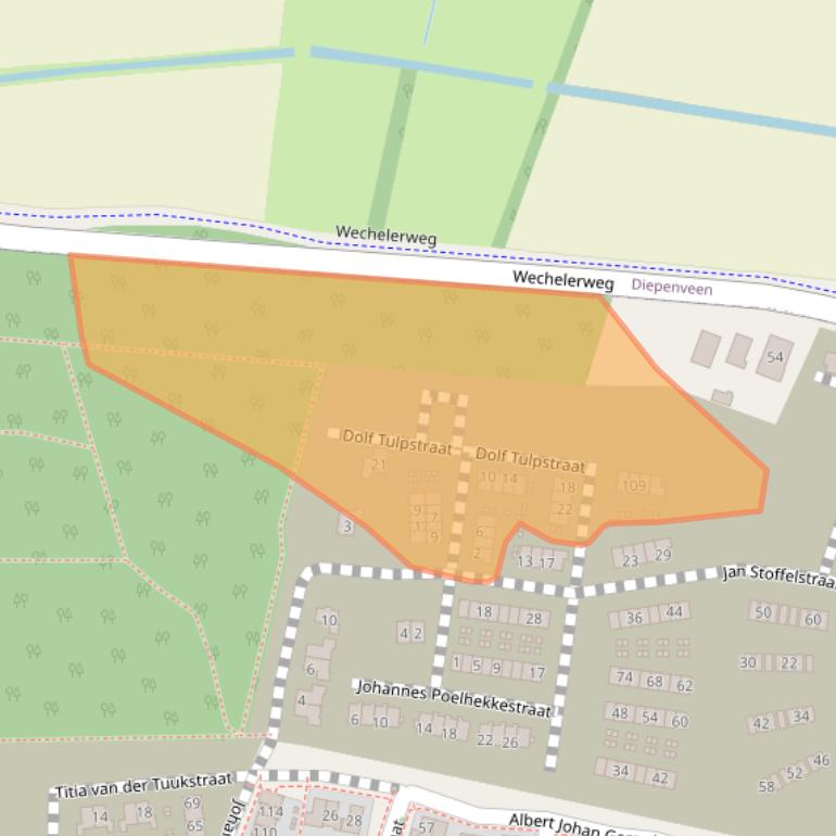 Kaart van postcodegebied 7415NZ.