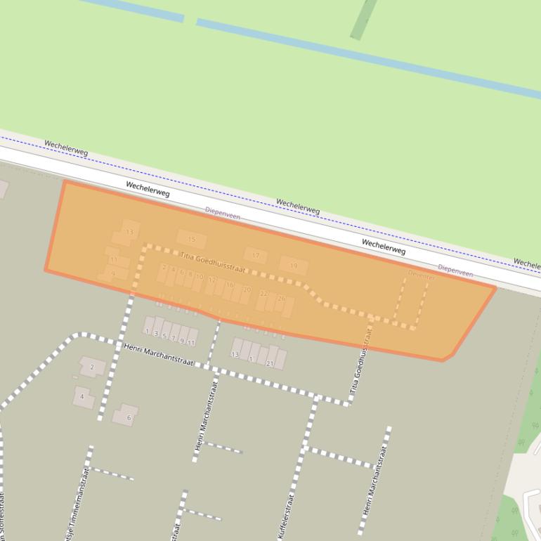 Kaart van postcodegebied 7415PD.