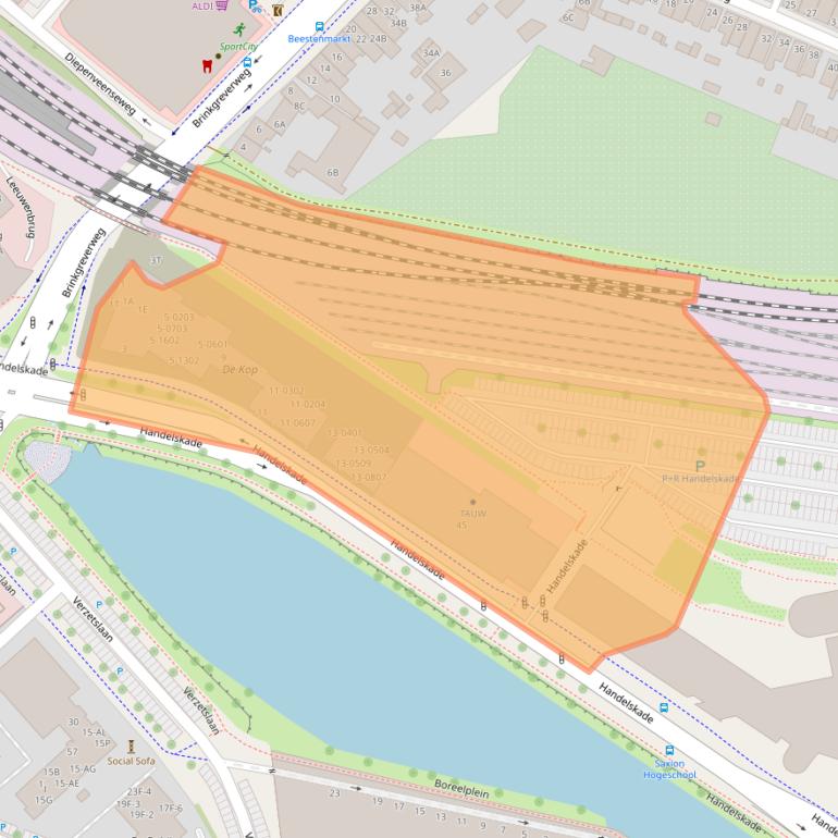 Kaart van postcodegebied 7417DE.