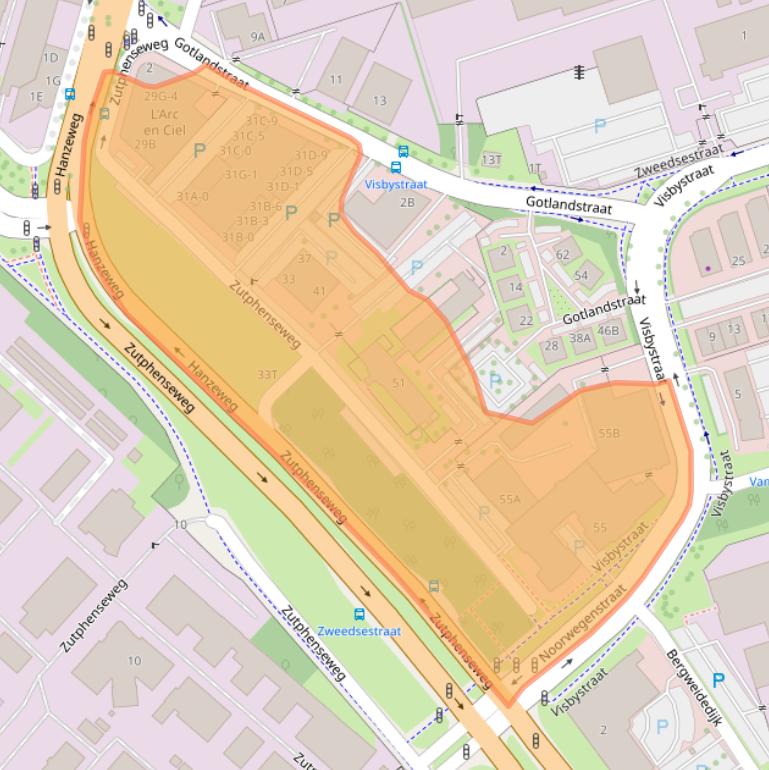 Kaart van postcodegebied 7418AH.