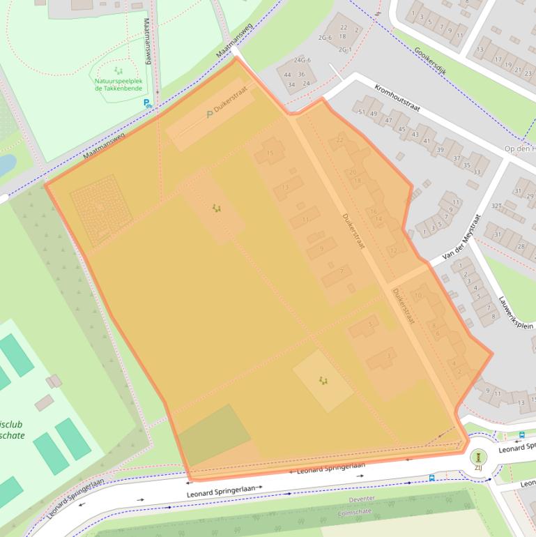 Kaart van postcodegebied 7425AT.