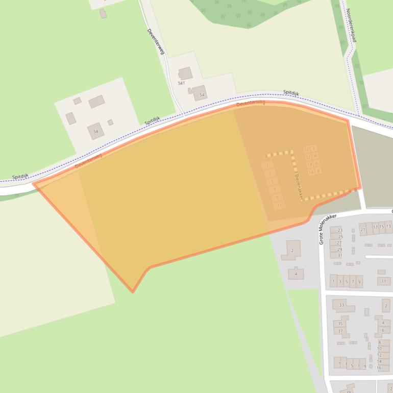 Kaart van postcodegebied 7437DZ.