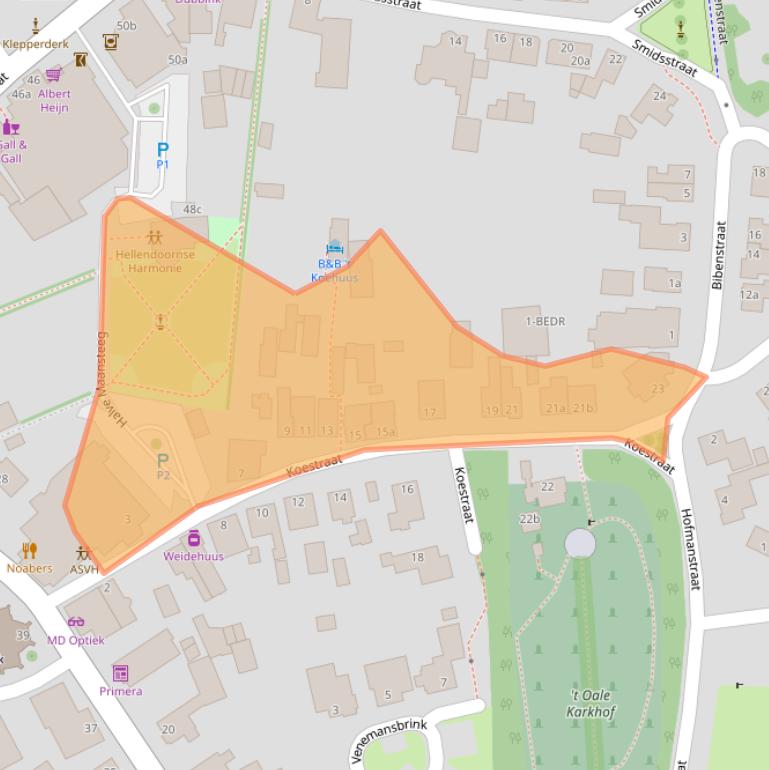 Kaart van postcodegebied 7447CE.