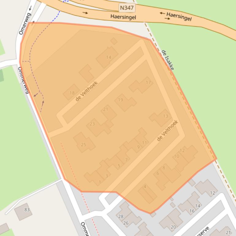 Kaart van postcodegebied 7447VG.