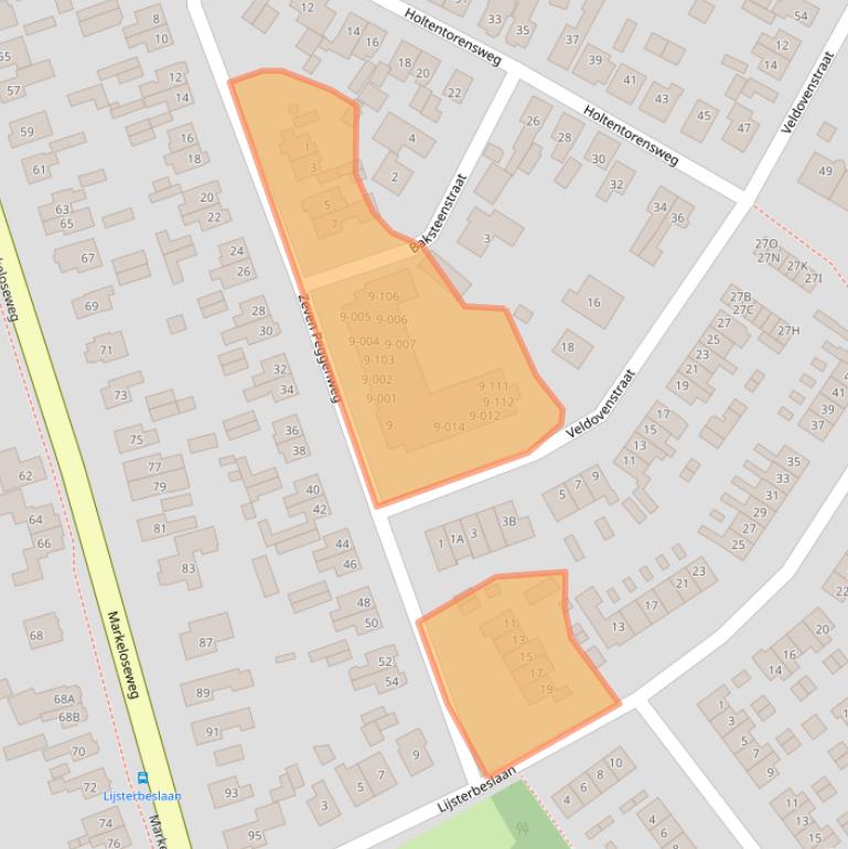 Kaart van postcodegebied 7461VA.