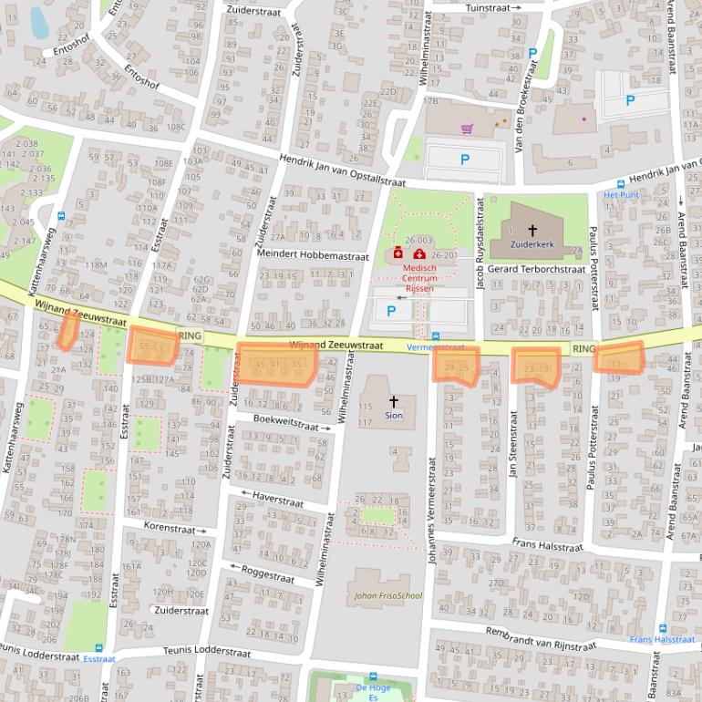 Kaart van postcodegebied 7462DC.