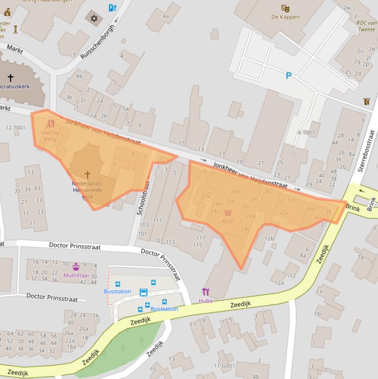 Kaart van postcodegebied 7481ED.