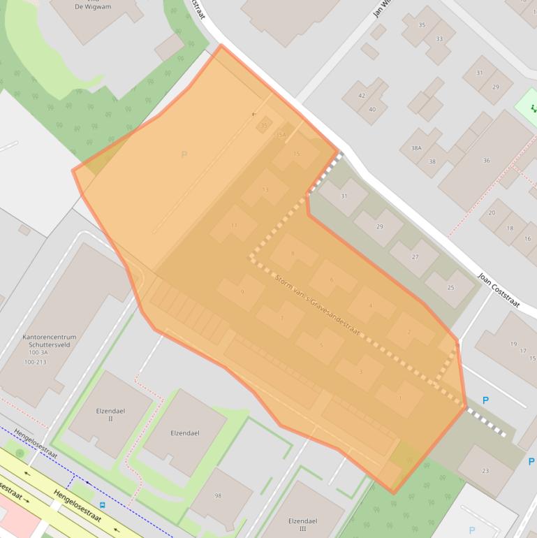 Kaart van postcodegebied 7514JC.