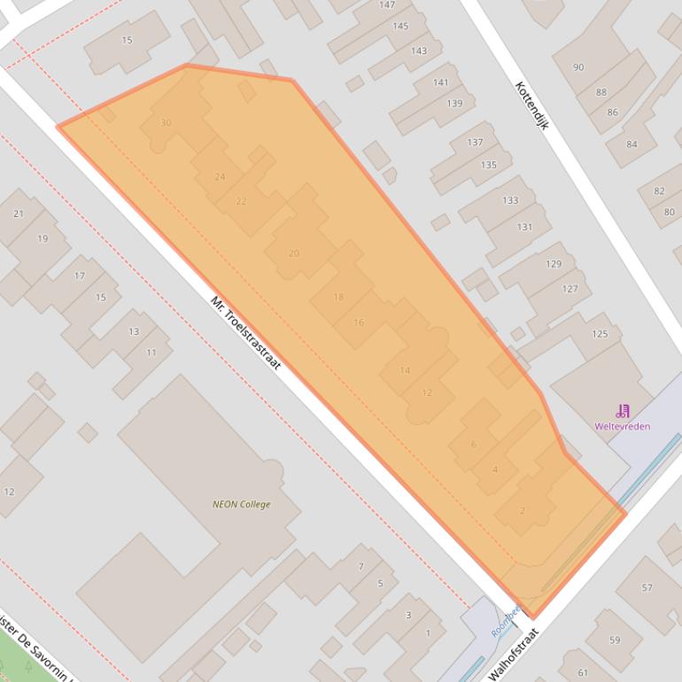 Kaart van postcodegebied 7522BE.