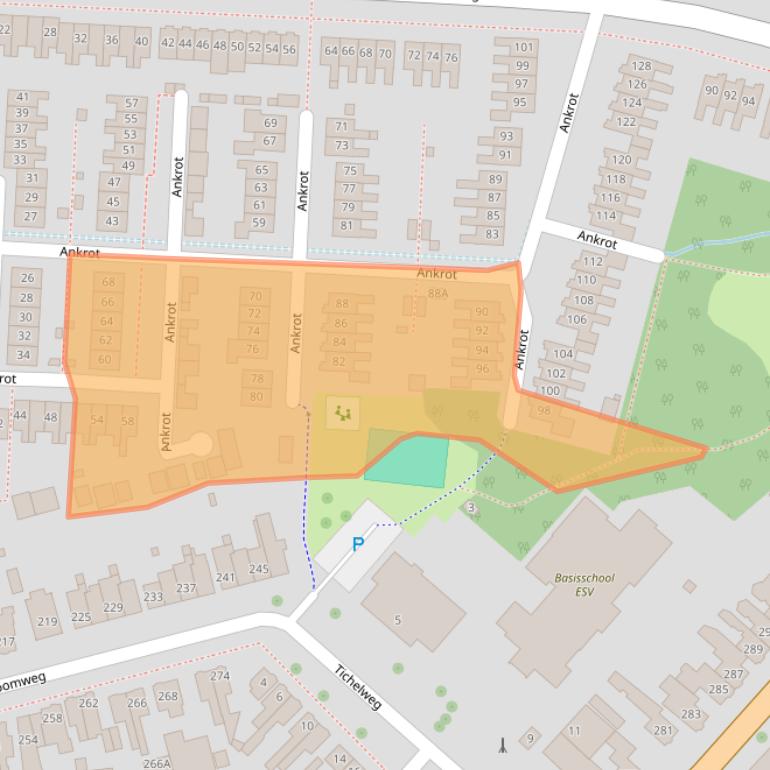 Kaart van postcodegebied 7523LE.