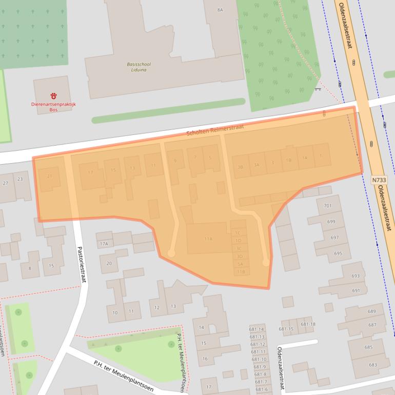 Kaart van postcodegebied 7524CP.