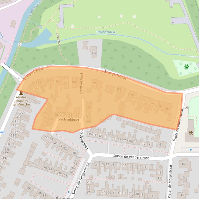 Kaart van postcodegebied 7545AT.