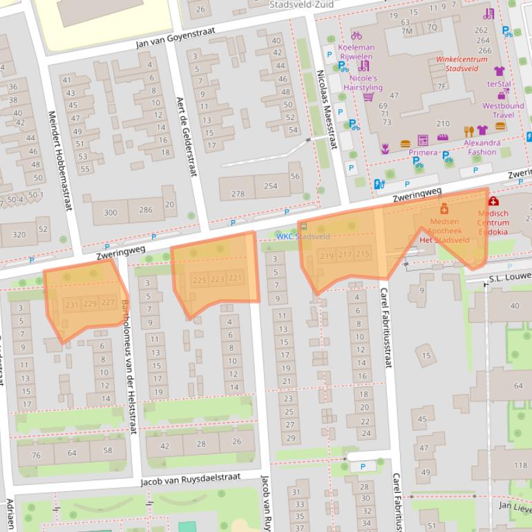 Kaart van postcodegebied 7545CV.