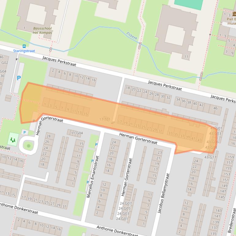 Kaart van postcodegebied 7552KV.