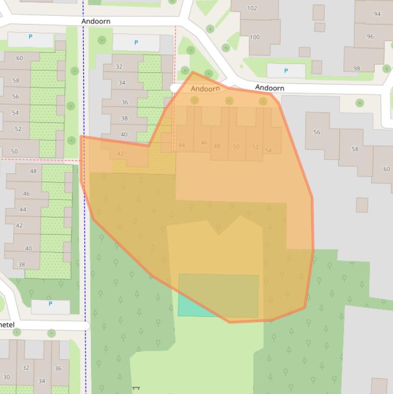 Kaart van postcodegebied 7577AB.