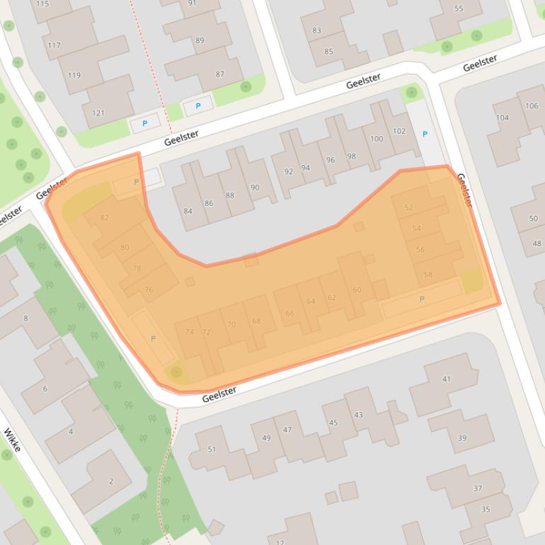 Kaart van postcodegebied 7577GC.