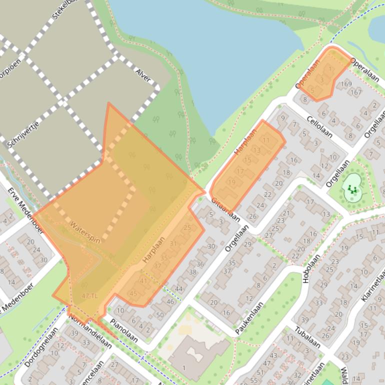 Kaart van postcodegebied 7577LP.