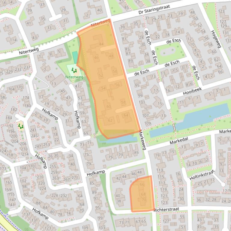 Kaart van postcodegebied 7582BE.