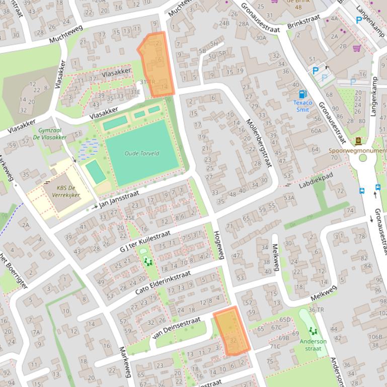 Kaart van postcodegebied 7582CG.