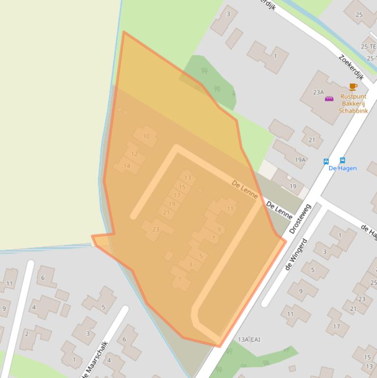 Kaart van postcodegebied 7597MW.