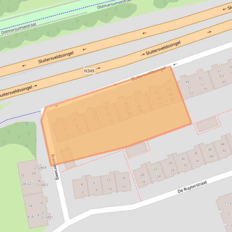 Kaart van postcodegebied 7603BJ.