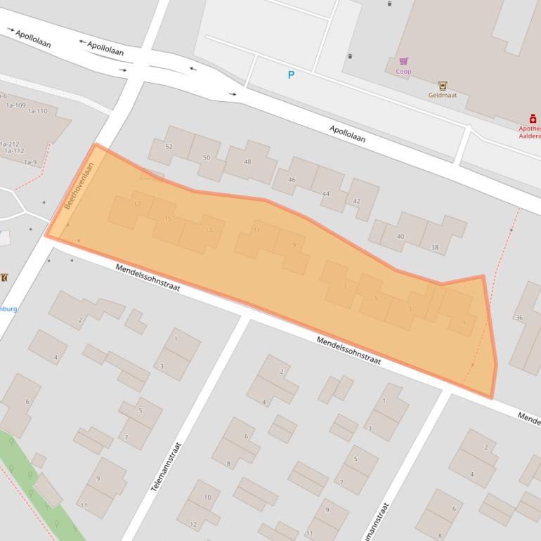 Kaart van postcodegebied 7604EL.